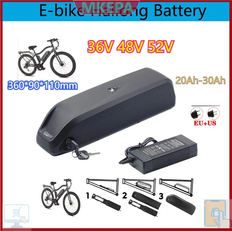 36-48-52V For Motor Electric M - Ebike Battery 48V 20Ah Hailong ulasan dan harga